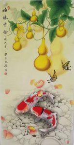 画家胡记领老师新作《福禄有余》140/70厘米
