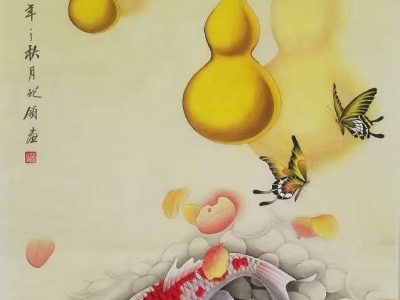 画家胡记领老师新作《福禄有余》140/70厘米