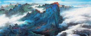 画家张绪洪作品山水小八尺97*240