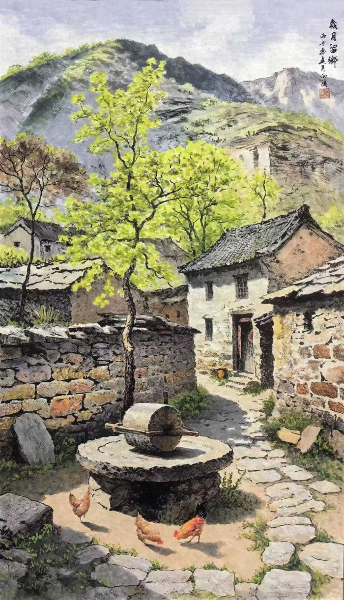 画家李向鸿老师新作《岁月留乡》69*123cm