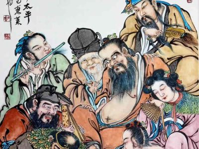 画家石僧老师新作《八仙聚瑞图》尺寸：50×100厘米